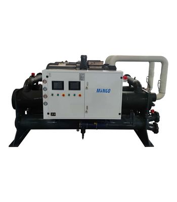 Ein guter Preis. ISO-Wassergekühlter Schraubkühler 1100HP 1100KW/Hr 189,2m3/H Durchfluss Dual-Circuit Online